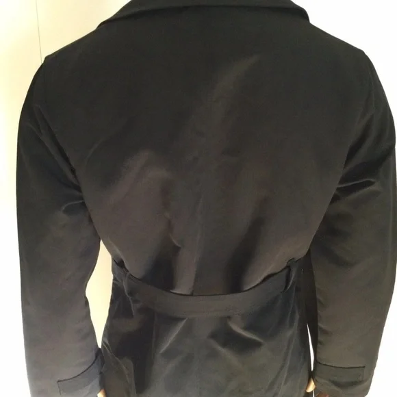 Stussy Double Breasted Men’s Black Trench Coat Size L